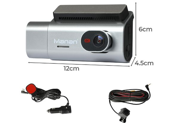 Manan 4K Wi-Fi GPS Front & Rear Dash Camera with 128G Card